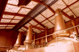 Stills at Chita Distillery, essential to crafting premium Japanese grain whisky.