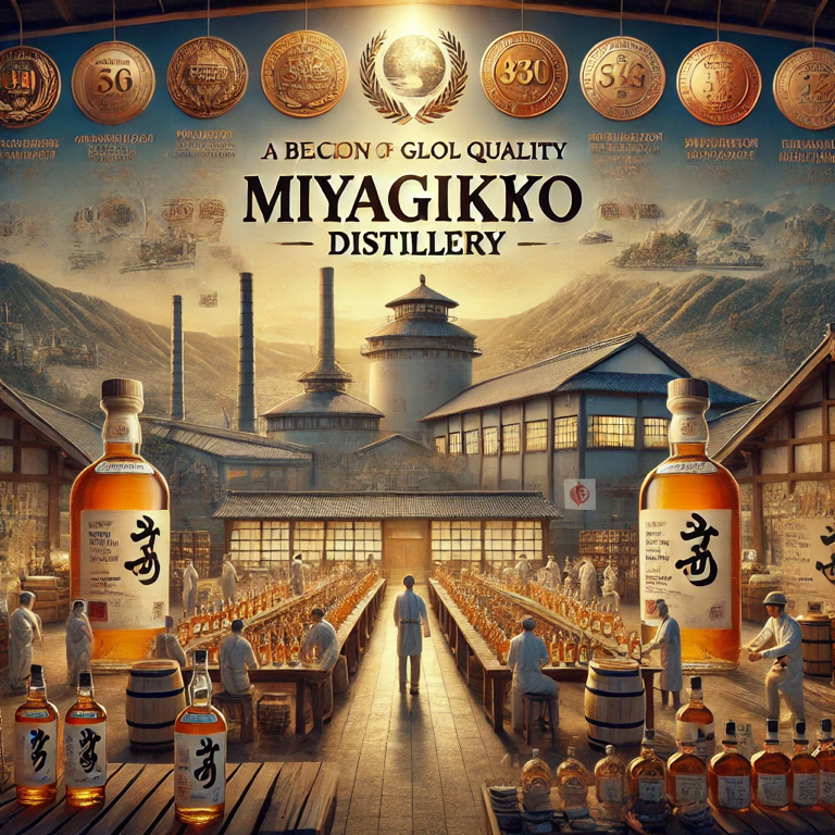 Historical image of Miyagikyo Distillery, founded in 1969 by Nikka Whisky Distilling Co., Ltd.