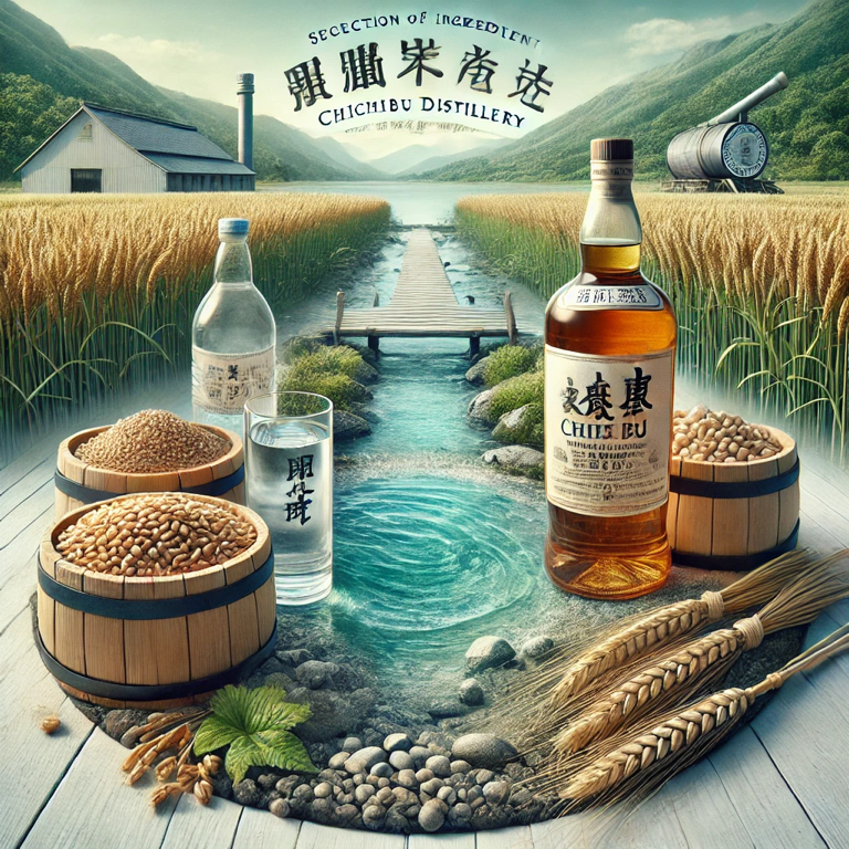 Production process of Chichibu Distillery, detailing the crafting of premium Japanese whisky.