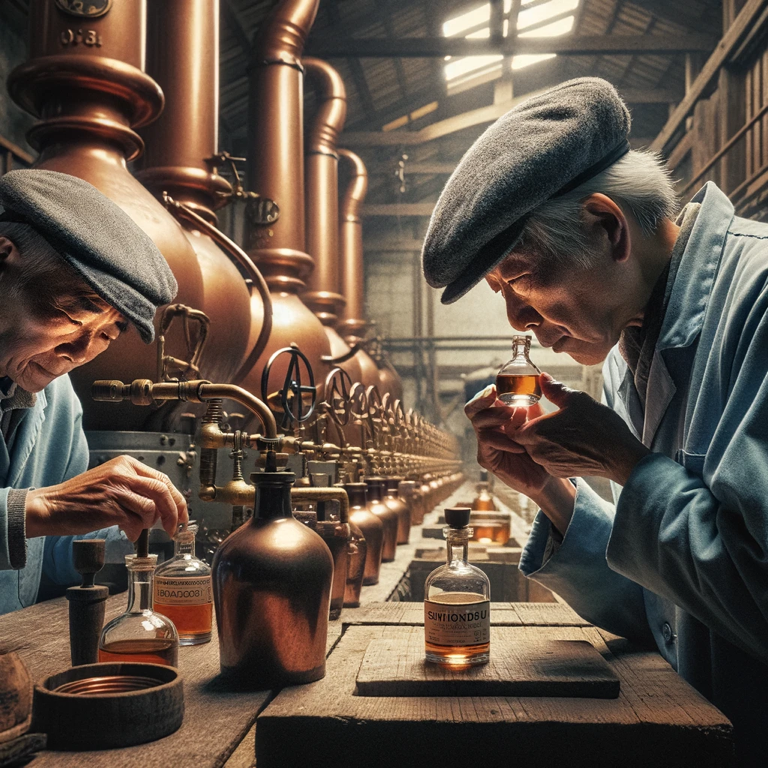 Production process of Chichibu Distillery, detailing the crafting of premium Japanese whisky.