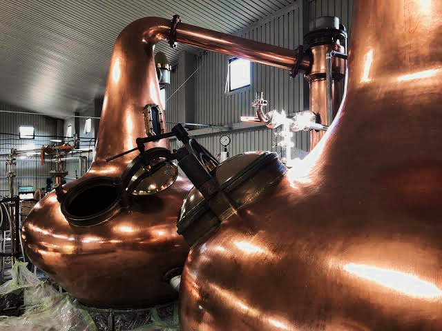 Chichibu Distillery’s copper stills used in the production of premium Japanese whisky, highlighting traditional craftsmanship and innovative techniques.