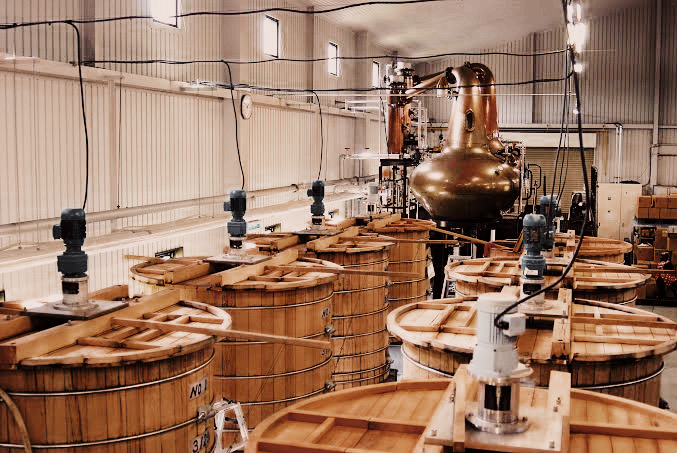 Chichibu Distillery’s copper stills used in the production of premium Japanese whisky, highlighting traditional craftsmanship and innovative techniques.