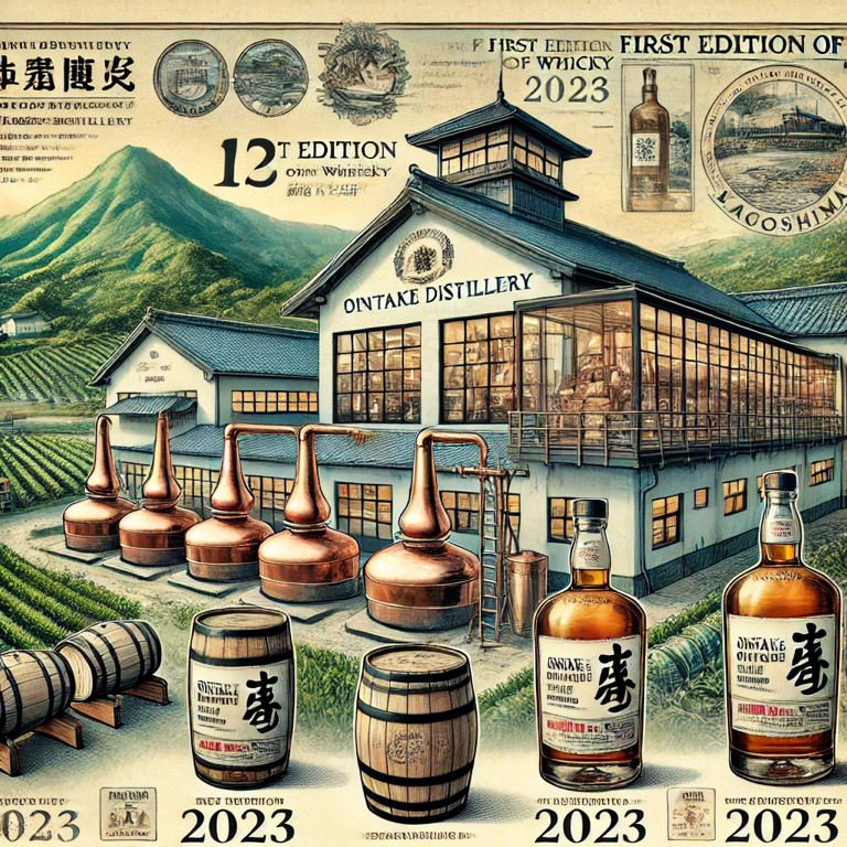  Historical image of Ontake Distillery and Nishi Souzou, showcasing their heritage in whisky and shochu production.