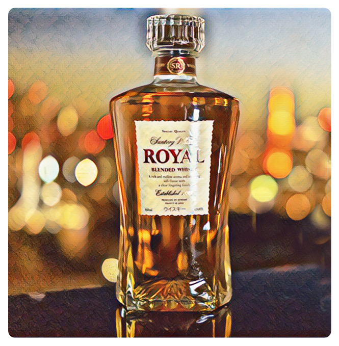 Suntory Royal Whisky bottle showcasing the pinnacle of Japanese blending expertise.