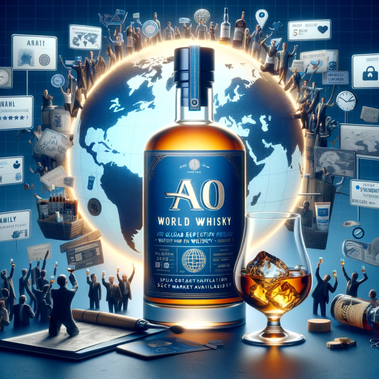 Suntory AO Whisky bottle symbolizing the unification of the world’s whisky traditions.