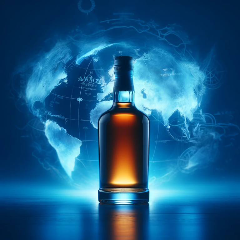 Suntory AO Whisky glass releasing a complex aroma of global whisky influences.