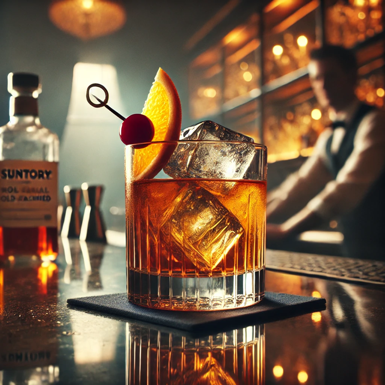 Suntory Royal Whisky paired with Japanese cuisine, enhancing the dining experience.