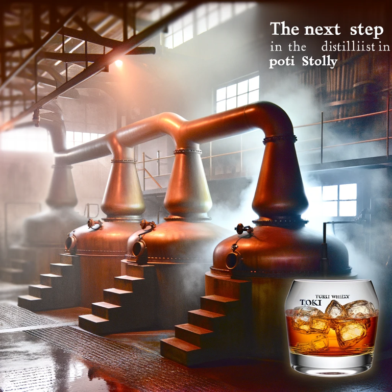 Detailed view of the production process at Toki Distillery, showcasing traditional and modern techniques.”