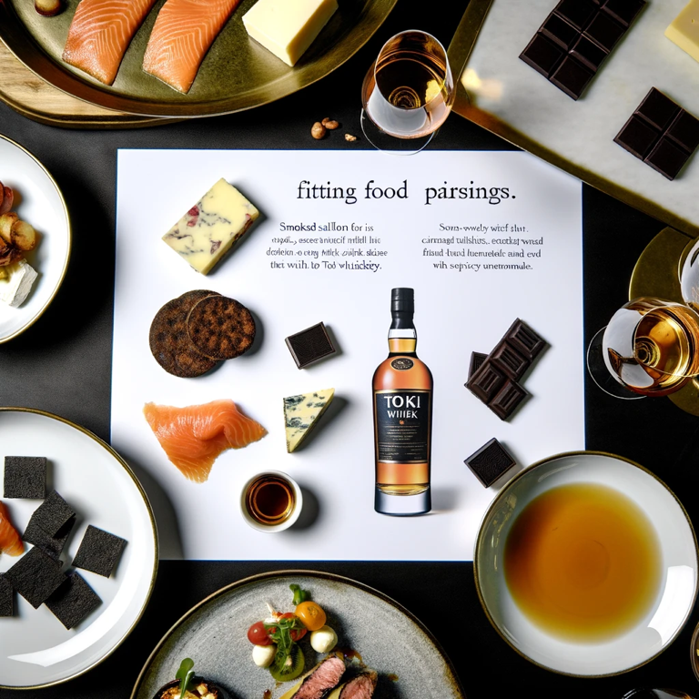 Food pairing suggestions for Toki Distillery whisky, highlighting its versatility.”