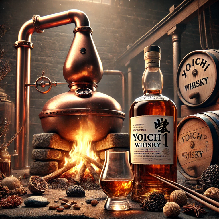 “Whisky production at Yoichi Distillery, showcasing techniques that appeal to whisky enthusiasts and lovers of traditional Japanese whisky.”