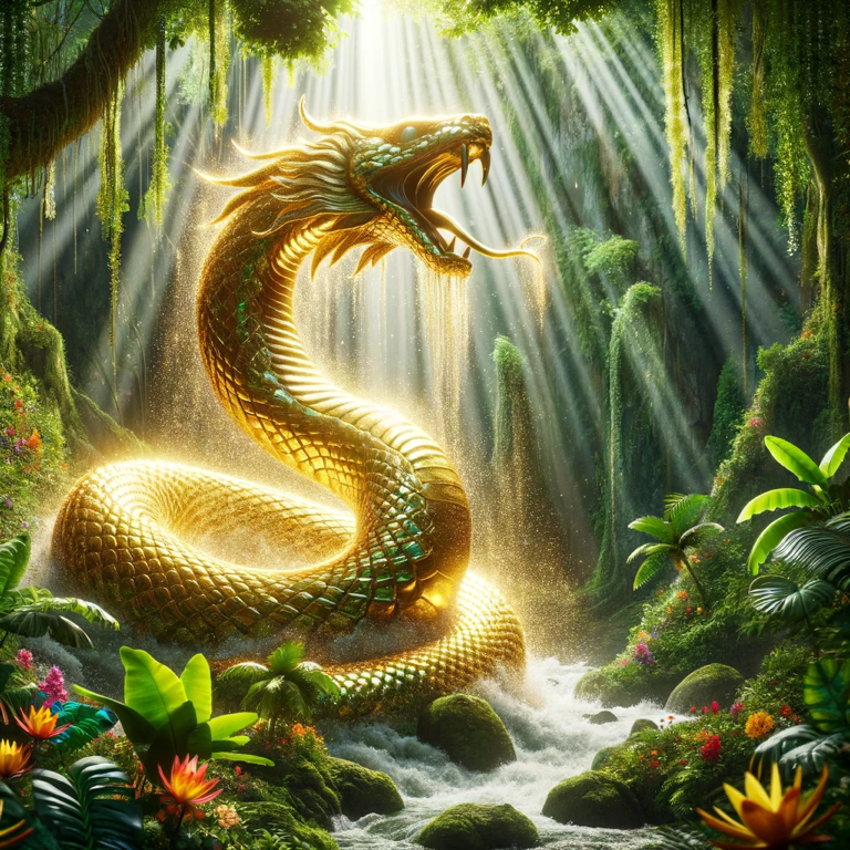 Whisky of the Golden Serpent, a tale crafted for whisky lovers, featuring a big snake, intelligent monkey, golden eggs, and over 1000 years of whisky maturation.”