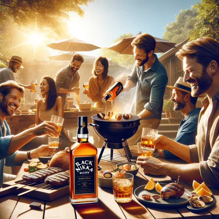 Nikka Black Deep Blend paired with gourmet cuisine, ideal for whisky lovers and food enthusiasts.