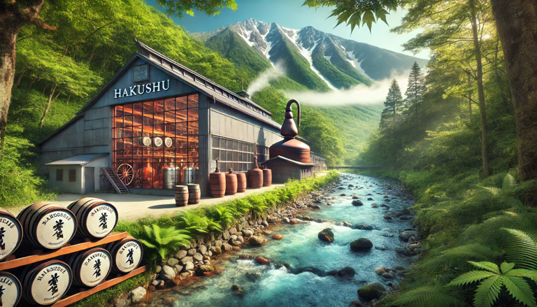 Historical image of Hakushu Distillery’s early days in the Japanese Alps.