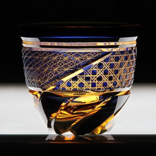 Exquisitely hand-cut Edo Kiriko glassware, a traditional Japanese craft blending elegance with modern whisky enjoyment.