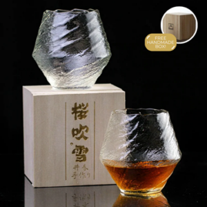 Exquisite Edo Kiriko whisky glass with intricate Japanese craftsmanship, perfect for savoring premium Japanese whisky.