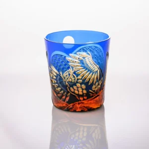BLUE AMBER OWL EDO KIRIKO WHISKEY GLASS01