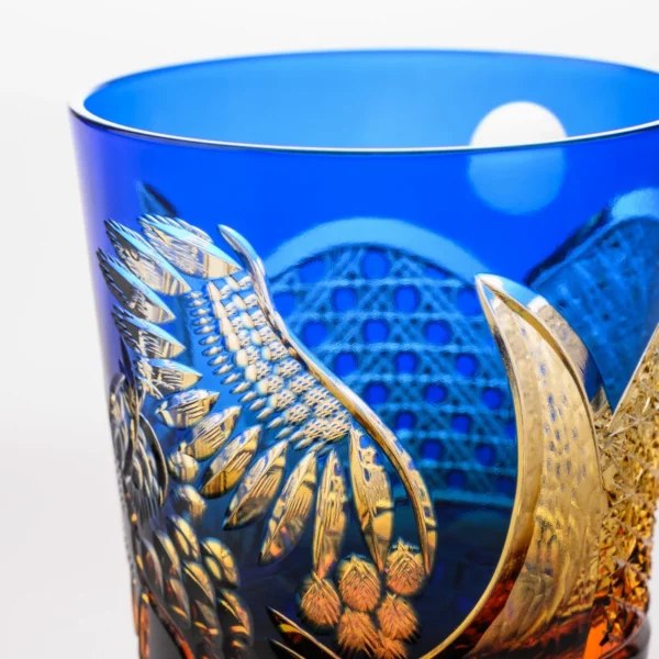 BLUE AMBER OWL EDO KIRIKO WHISKEY GLASS03