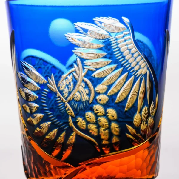 BLUE AMBER OWL EDO KIRIKO WHISKEY GLASS04
