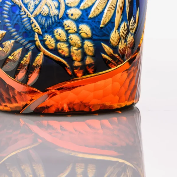 BLUE AMBER OWL EDO KIRIKO WHISKEY GLASS07