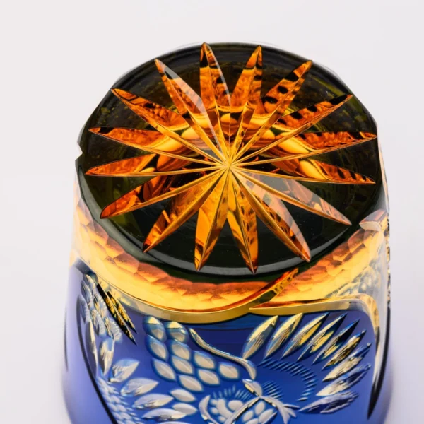 BLUE AMBER OWL EDO KIRIKO WHISKEY GLASS08