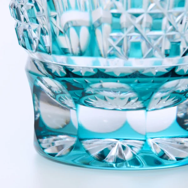 EMERALD CHECKERED EDO KIRIKO WHISKEY GLASS03