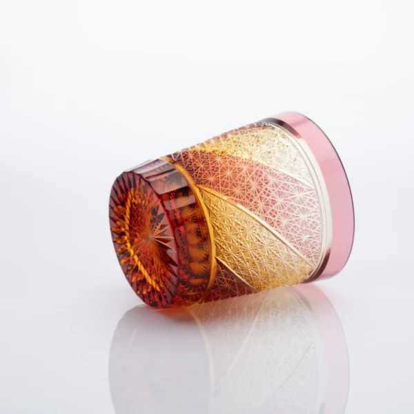 GOLD RED AMBER EDO KIRIKO WHISKEY GLASS03