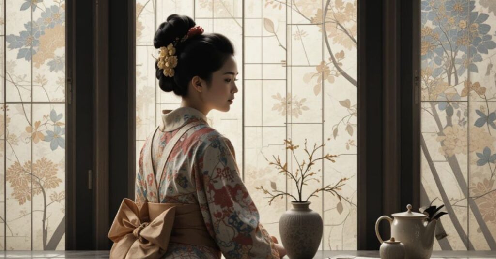 Japan house kimono women