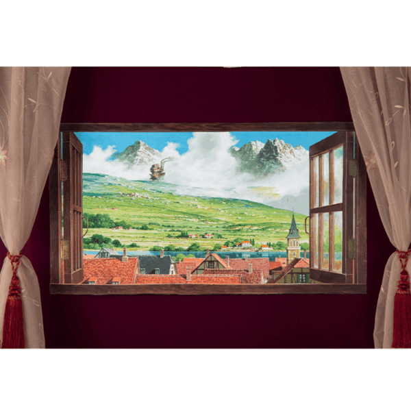 Japonism Anime Art Ghibli Museum Window Howl Town04