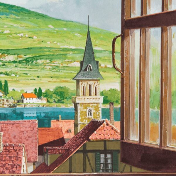 Japonism Anime Art Ghibli Museum Window Howl Town05