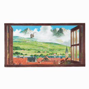 Japonism Anime Art Ghibli Museum Window Howl Town08