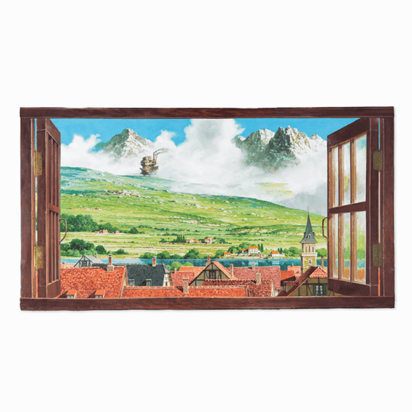 Japonism Anime Art Ghibli Museum Window Howl Town08