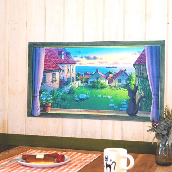 Japonism AnimeArt Ghibli Museum Window Gigi Sea View01