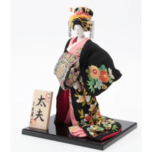 Japonism Doll Oyama Geisha Tayu Silk Kimono Black02