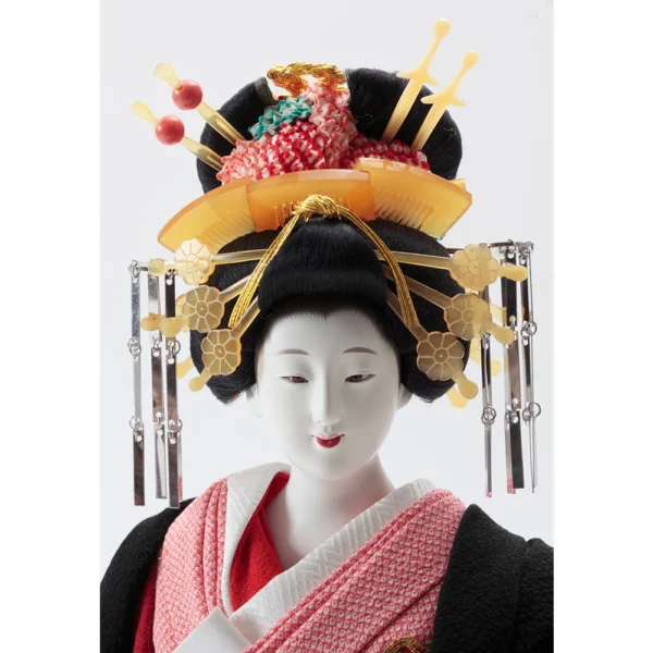 Japonism Doll Oyama Geisha Tayu Silk Kimono Black04