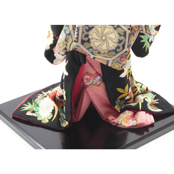 Japonism Doll Oyama Geisha Tayu Silk Kimono Black09