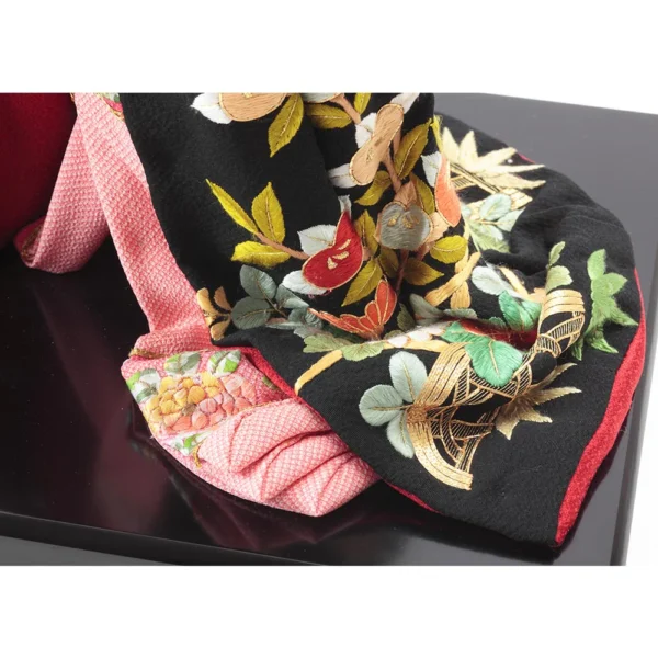 Japonism Doll Oyama Geisha Tayu Silk Kimono Black11