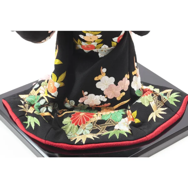 Japonism Doll Oyama Geisha Tayu Silk Kimono Black12