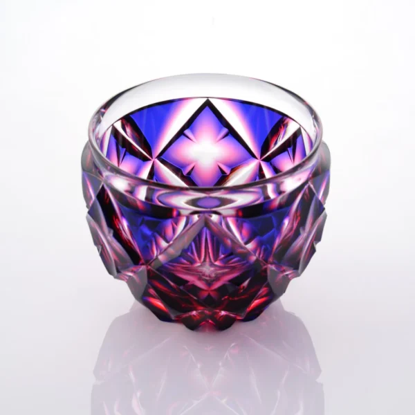 Japonism Satsuma Kiriko Sake Cup Lapis Red02