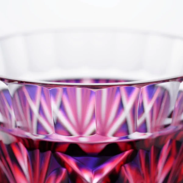Japonism Satsuma Kiriko Sake Glass Lapis Red04