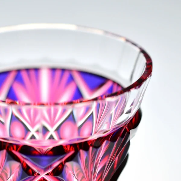 Japonism Satsuma Kiriko Two Color Sake Glass Cut251 108