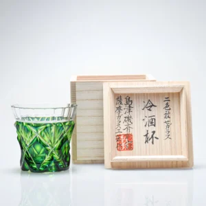 Japonism Satsuma Kiriko Two Color Sake Glass Cut251 109