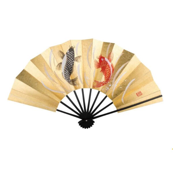 Japonism Sensu 7 15 Honmi Foil Couple Carp Bamboo01