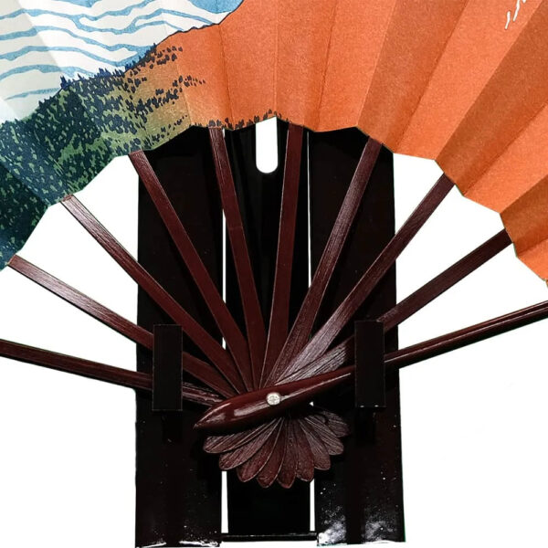 Japonism Sensu Ukiyoe Hokusai Kaifu Kaisei Akafuji Fan Box Stand02