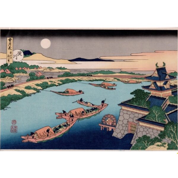 Japonism Ukiyoe Hokusai Moonlight Yodo River