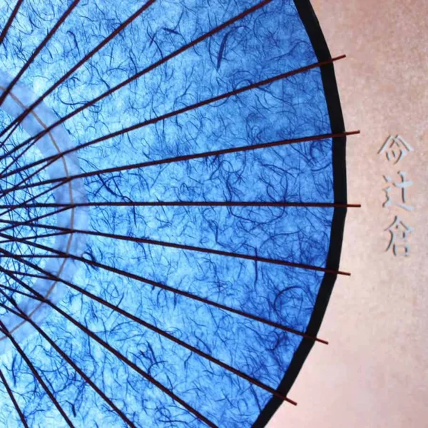 Japonism Wagasa Black Bamboo Unryu Paper Blue Gray02