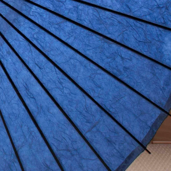 Japonism Wagasa Black Bamboo Unryu Paper Blue Gray03