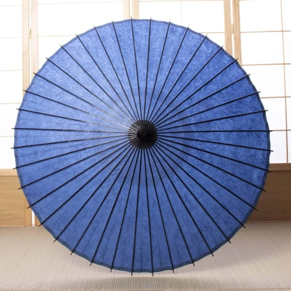 Japonism Wagasa Black Bamboo Unryu Paper Blue Gray04