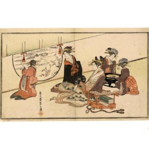 Ukiyoe Eishi Beauty Willow Thread