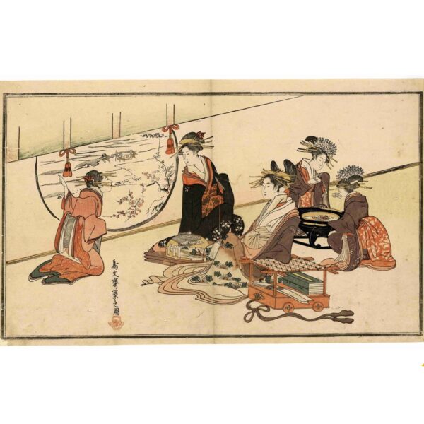 Ukiyoe Eishi Beauty Willow Thread