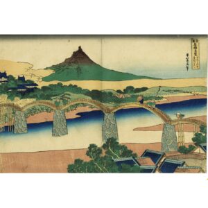 Ukiyoe Hokusai Kintai Bridge Suo Province